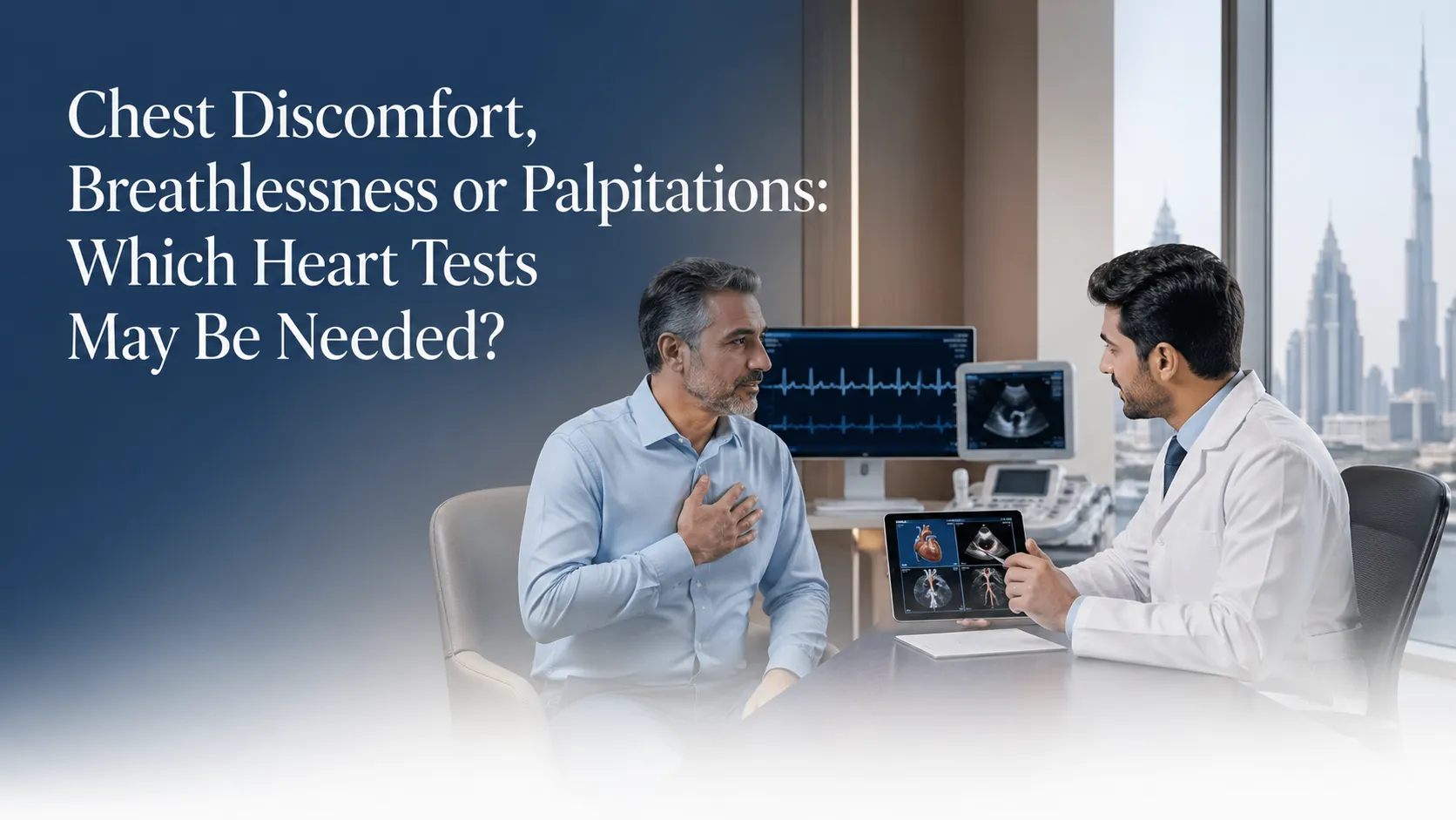 heart tests for chest discomfort Dubai
